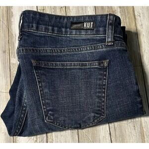 Kut From The Kloth Amy Crop Straight Leg Jeans Size‎ 6 Mid Rise Dark Wash